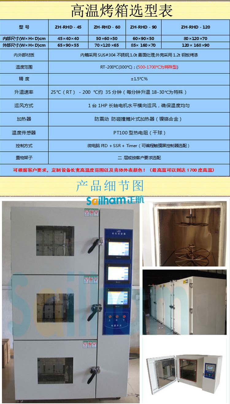 桌上型精密干燥试验箱选型表介绍